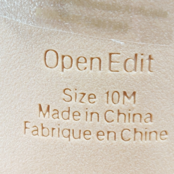 New Open Edit Saydee Beige Block Heel Slip On Square Toe Sandals D283 - Picture 11 of 15